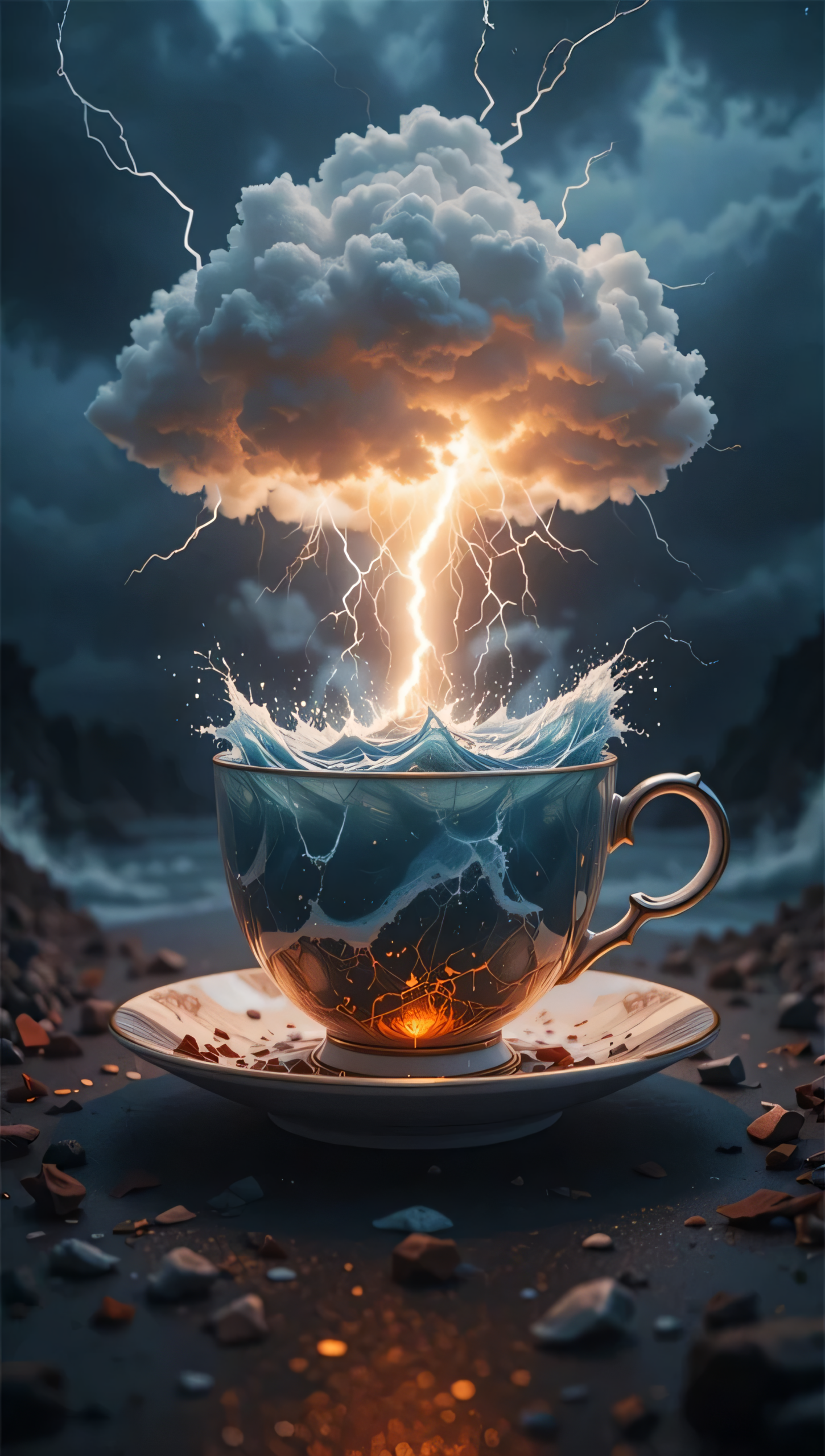 A cup with a lightning in the sky – NIKESH BAKKAM