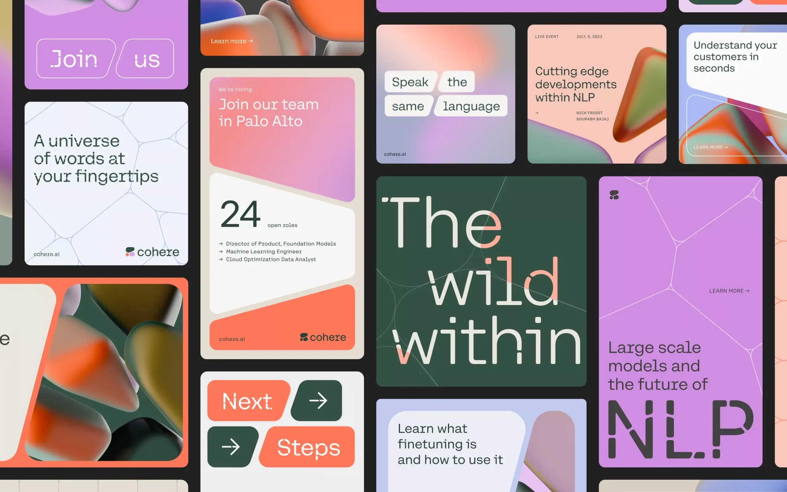 Pentagram identity for AI platform Cohere uses visual language of cells