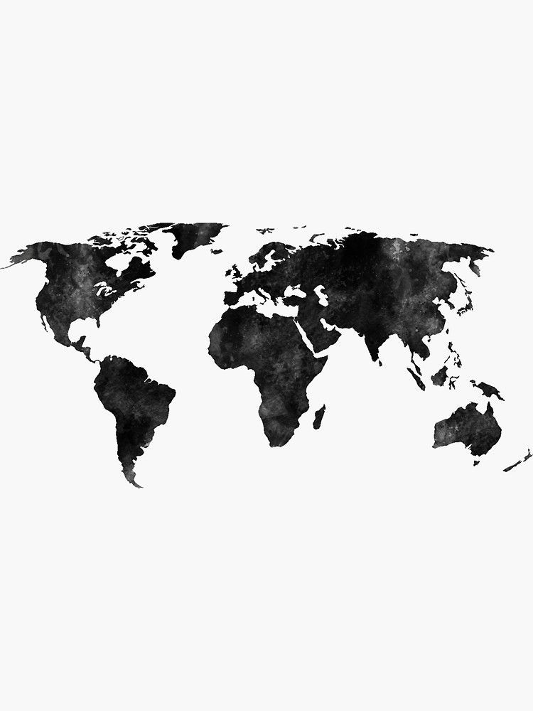 ステッカー「黒と白の水彩マップ」リアBiernacki