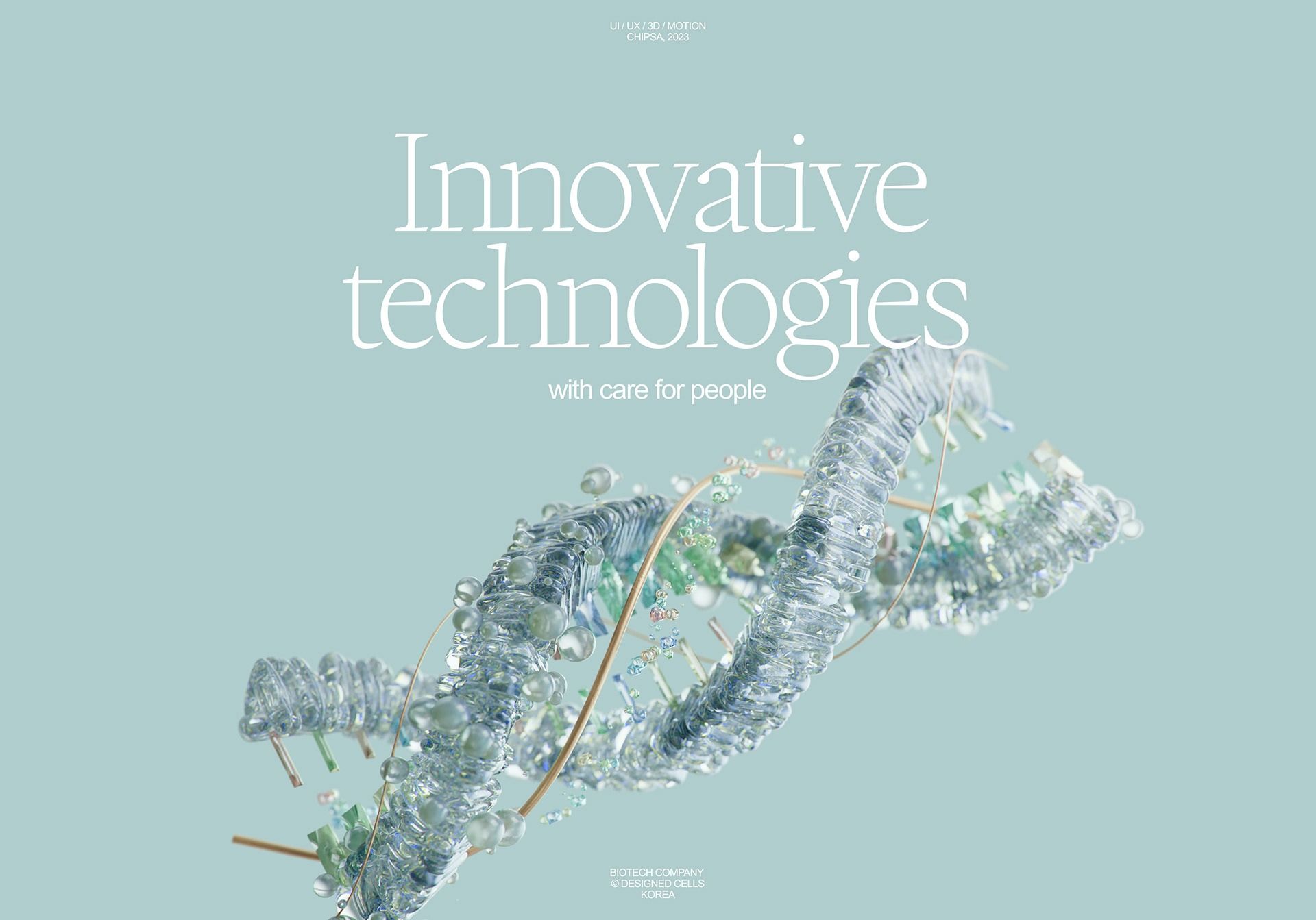 Designed Cells – a website for a Korean biotech company