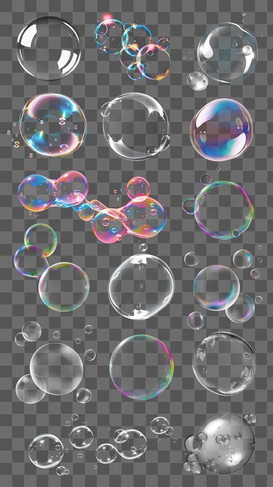 Download free png of PNG bubble overlay effect element set, transparent background by ton about