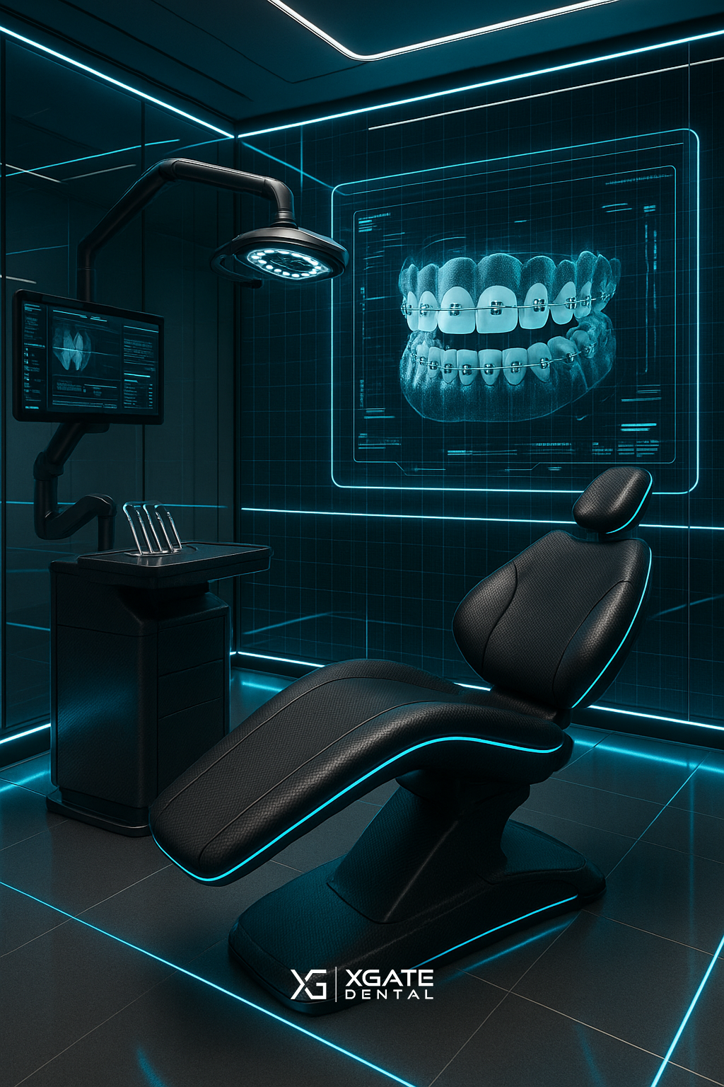 Augmented Reality Orthodontic Studio with Neon Lighting