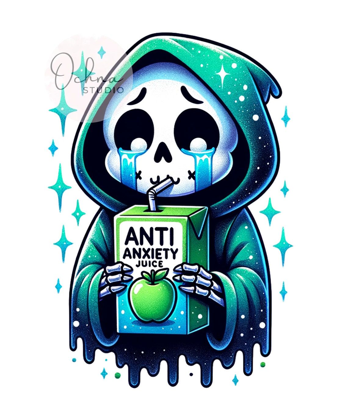 Anti jus d’anxiété PNG, Sublimation de squelette anxiété, Png antisocial, la Faucheuse anxieuse Clipart, Sublimation Design, téléchargement numérique PNG