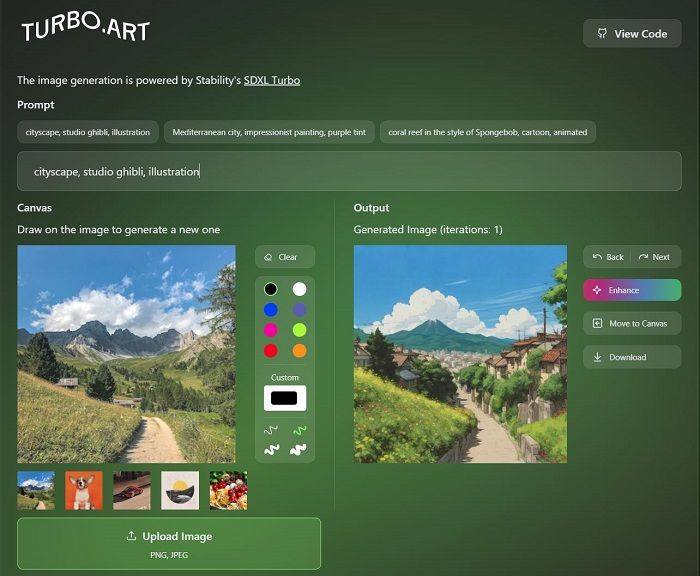 Free Realtime AI Editing and Image Generation Tool based on SDXL Turbo
