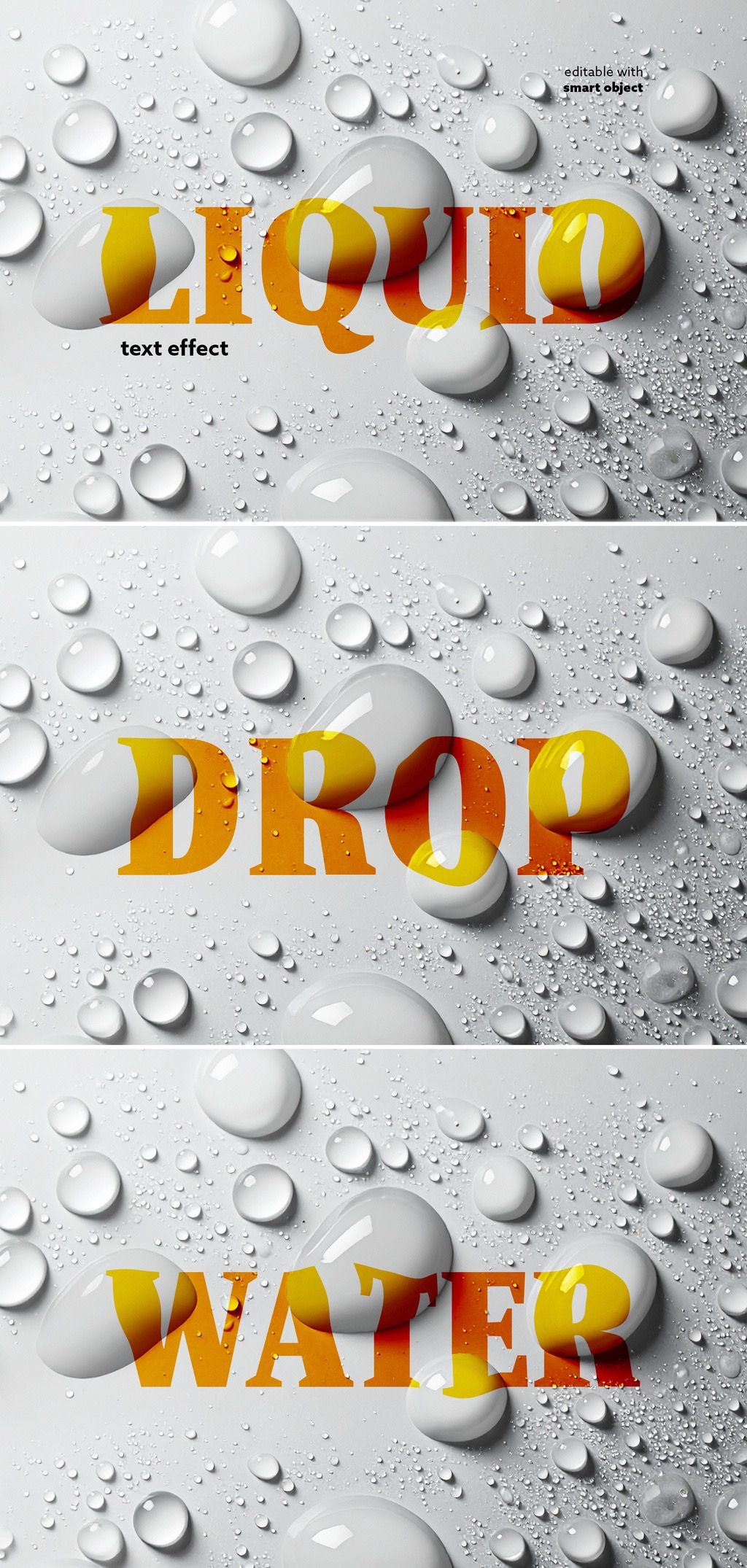 Water Drops Text Effect Stock Template