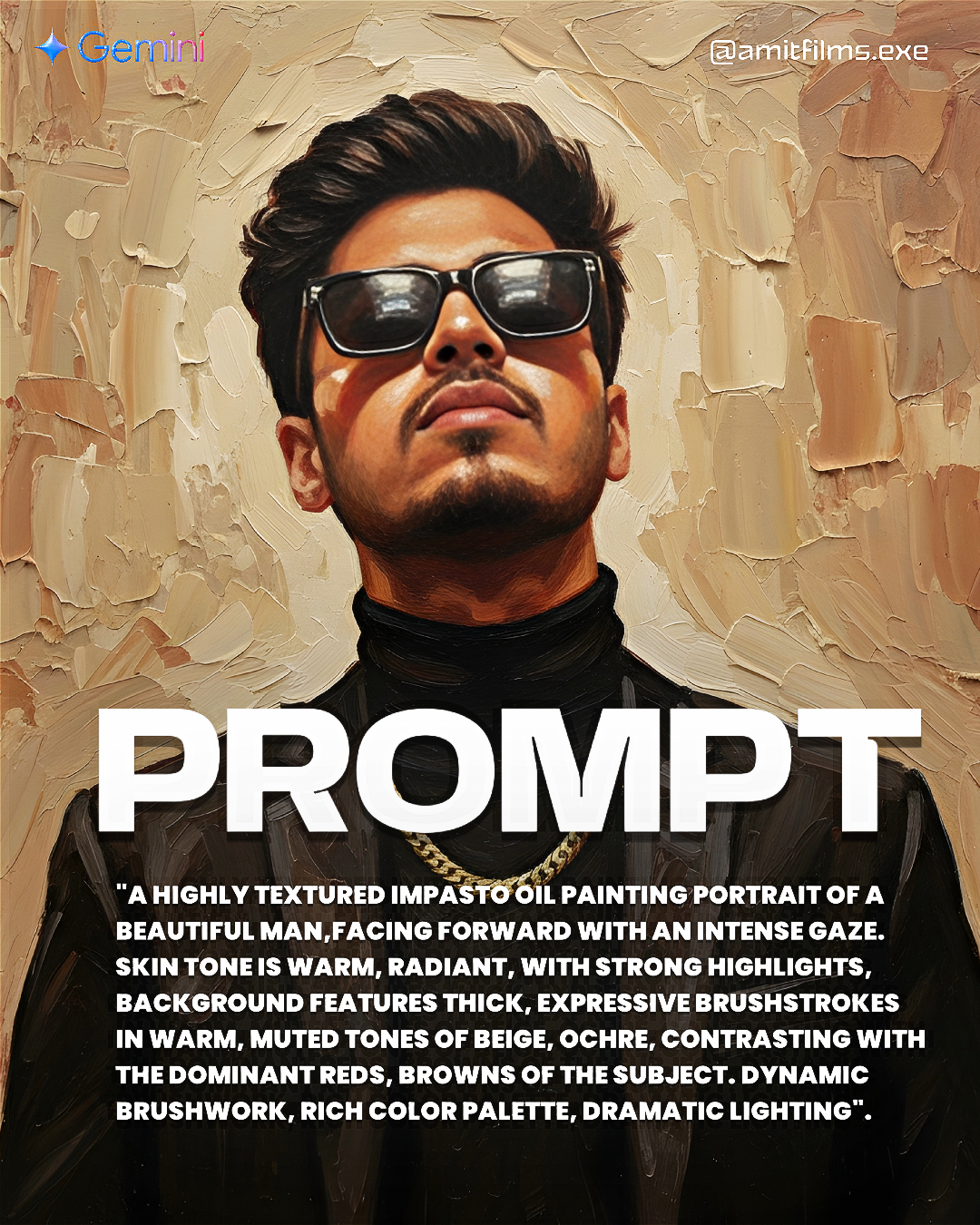 💥Create this highly textured impasto oil painting portrait in just one click!