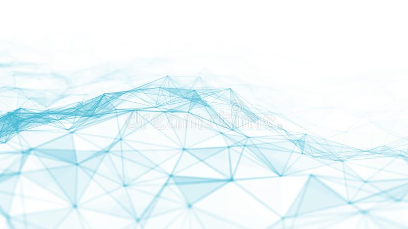 Abstract 3d rendering futuristic dots and lines. computer geometric digital connection s