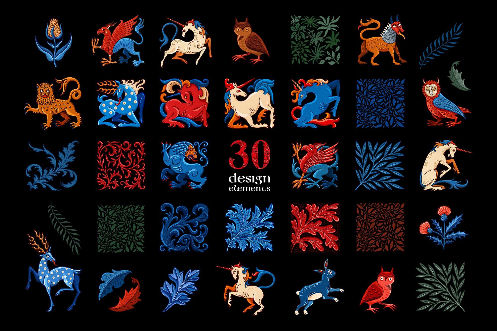 Fantastic beasts. Medieval tale, a Pattern Graphic by OlgaSoi007