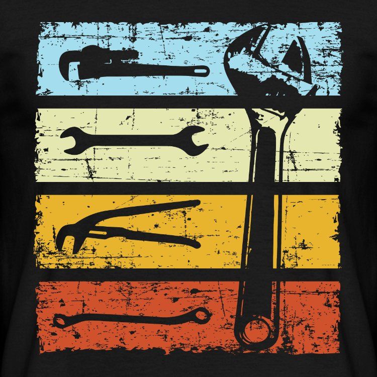 ‘Heizungsbauer Retro Werkzeug’ – Männer T-Shirt – Spreadshirt