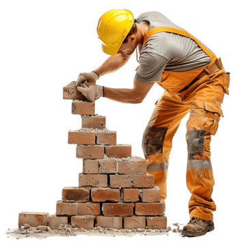 Builder Builds A Brick Wall, Build, Brick, Construction PNG Transparent Image and Clipart for Free Download