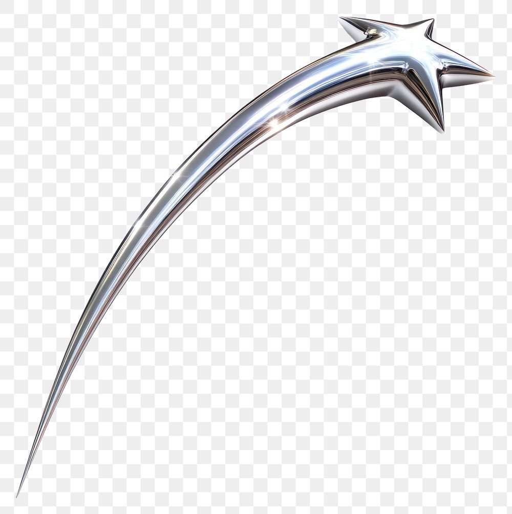 Download premium png of PNG Chrome shooting star illustration sleek decorative. about chrome star, chrome, metallic chrome, shooting star, and 3d chrome elements 16531642