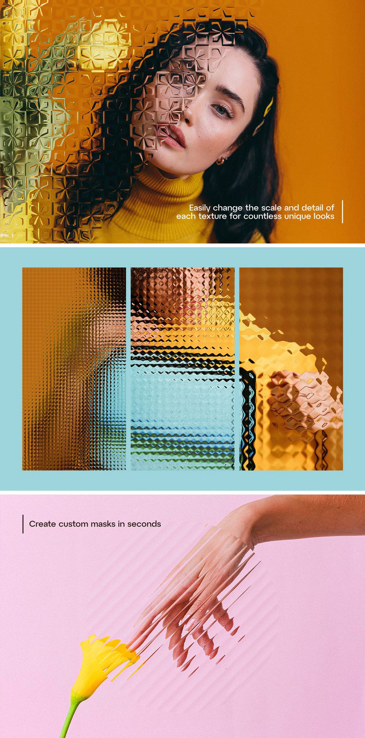 Refrakt: 12 Patterned Photoshop Glass Effects