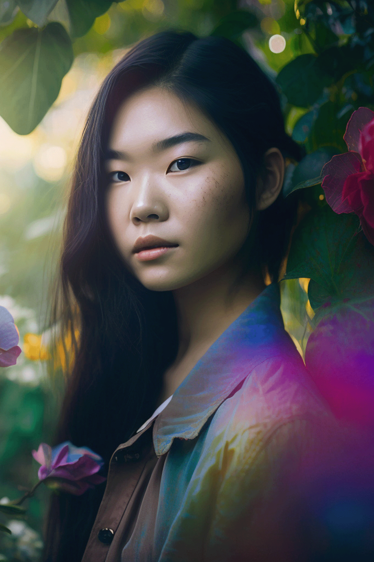 Asian Garden Portrait Photography Prompt Example Image
