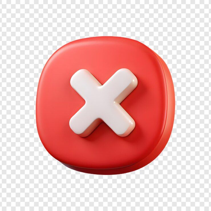 Glossy red 3d button white x symbol glossy surface | Premium AI-generated PSD