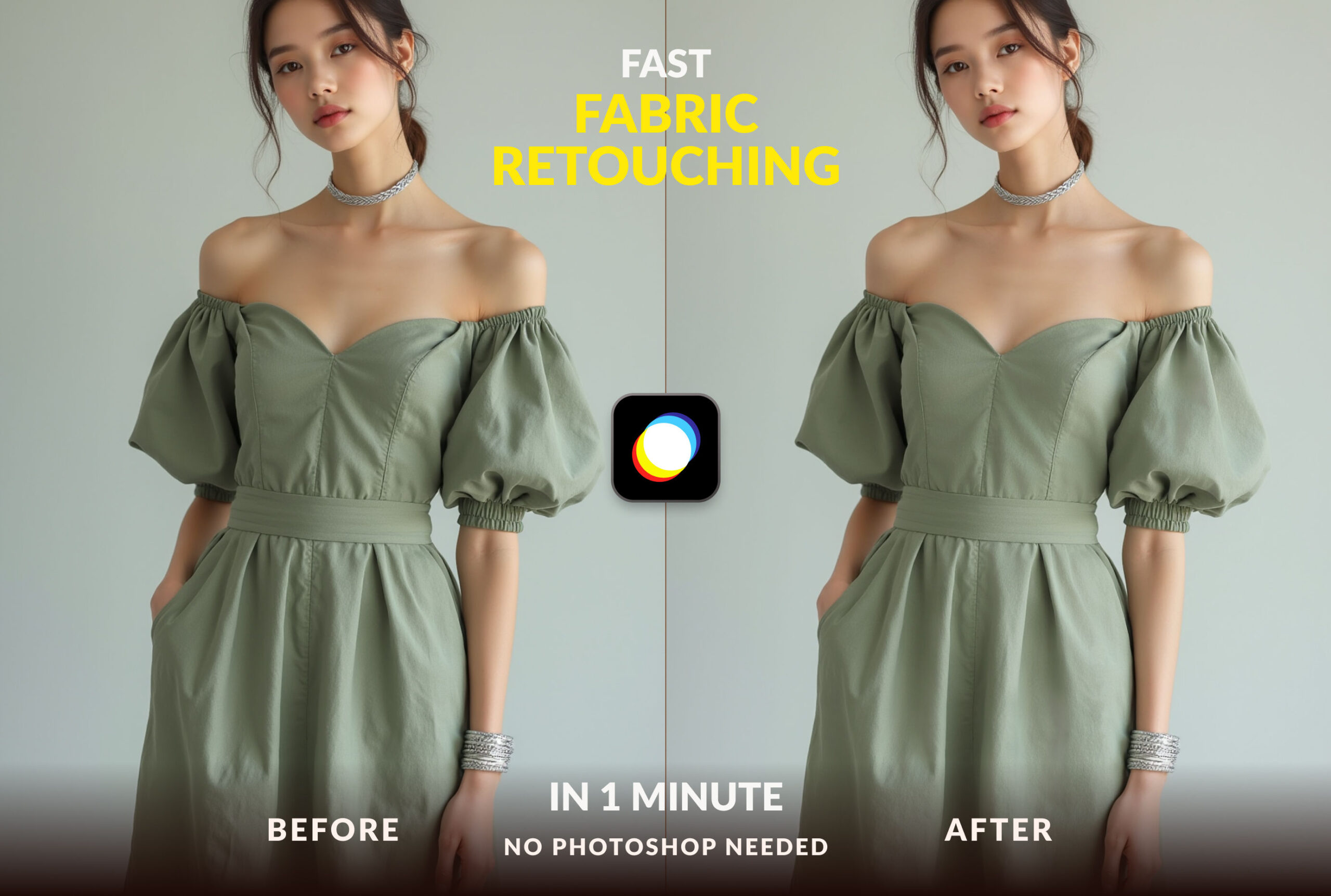 Next-Gen Fabric Retouching — Fast. Automatic. Seamless. Smooth Fabric, Instantly.