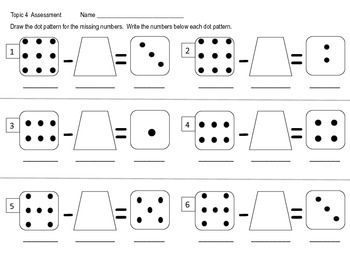 Missing Numbers Subtraction Topic 4