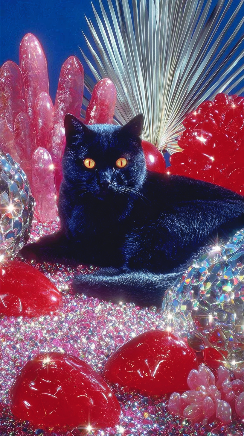 Black cat Surreal Digital Vision. Astral Projection Cinematics for Brands