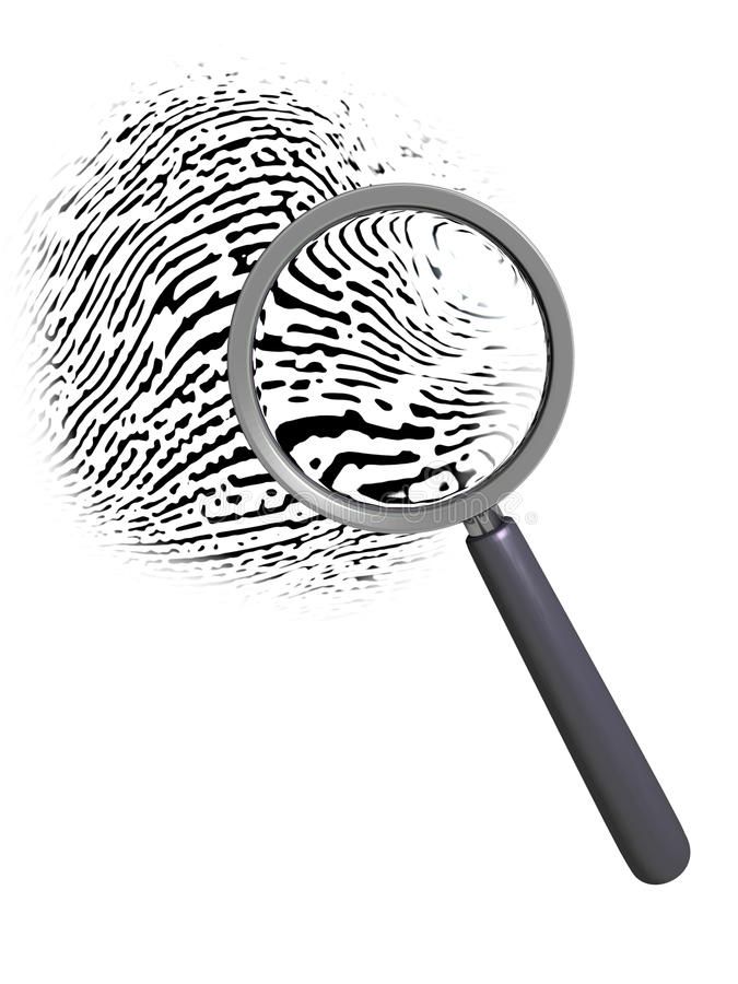 Magnifying Glass Over Fingerprint Stock Illustration – Illustration of glass, investigation: 19363259