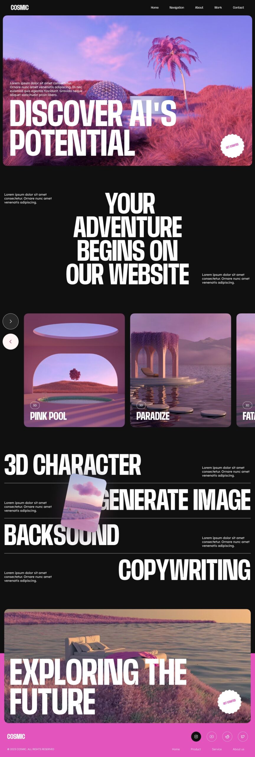COSMIC. AI Image Generator Website(Animated Version)