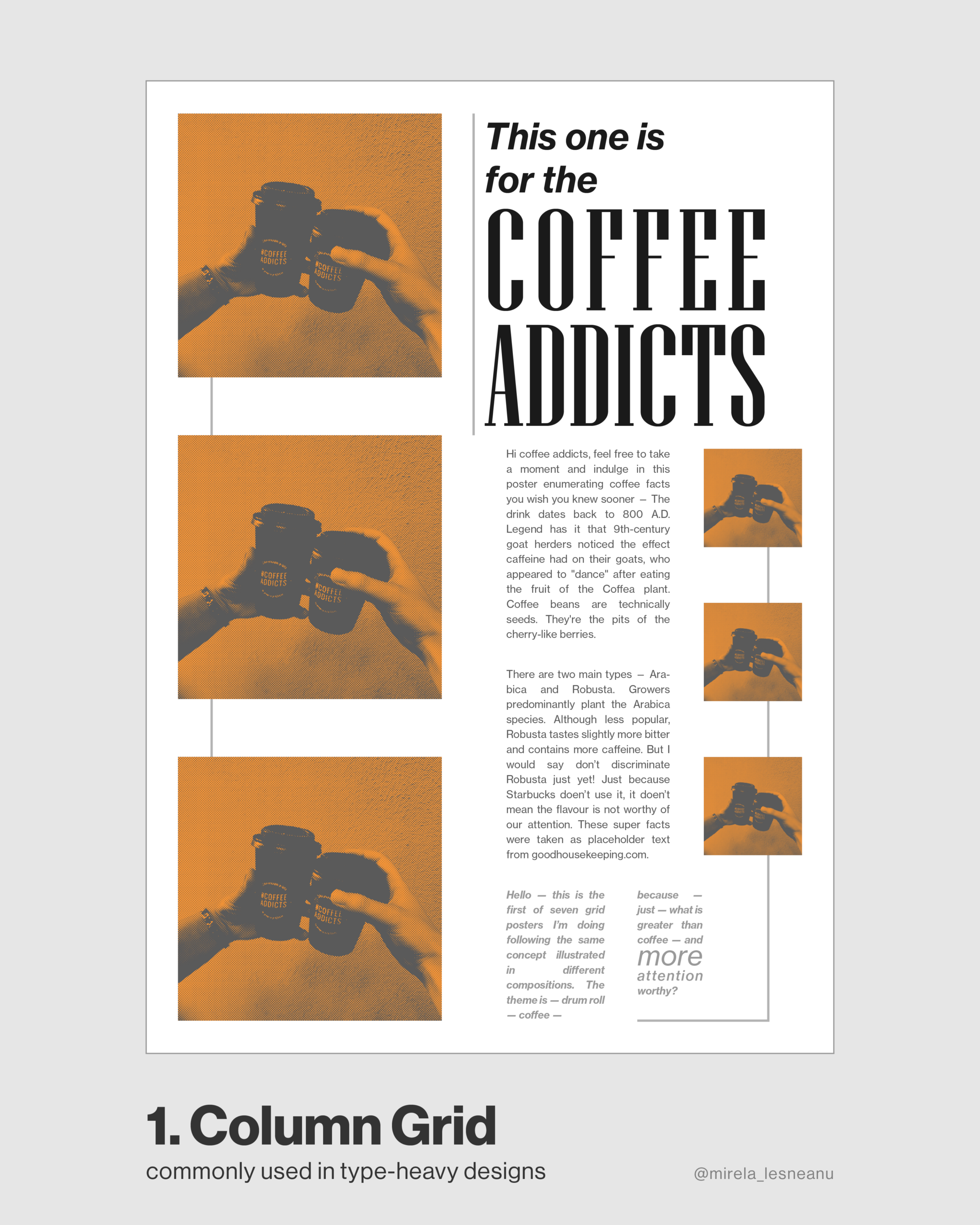 Column Grid Graphic Poster – Coffee Theme