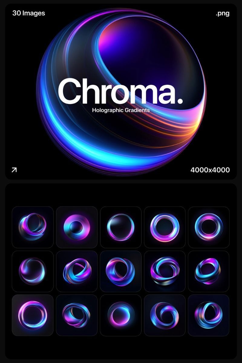 Chroma – Holographic Gradients – Illustrations