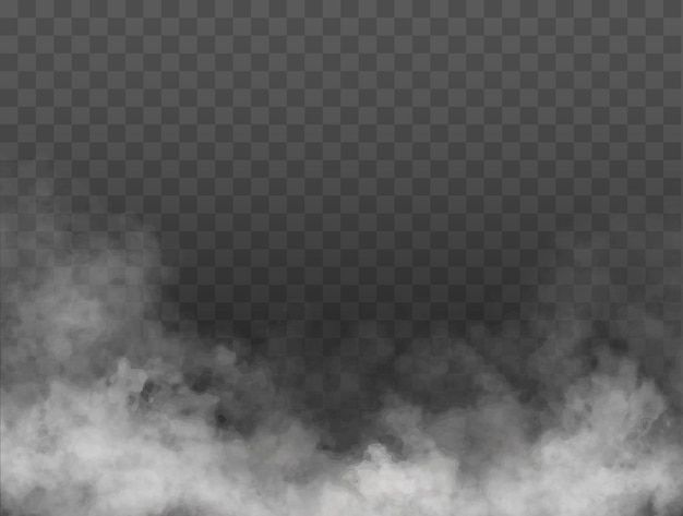 Niebla o humo aislado transparente efecto especial blanco vector nubosidad niebla o fondo de smog | Vector Premium