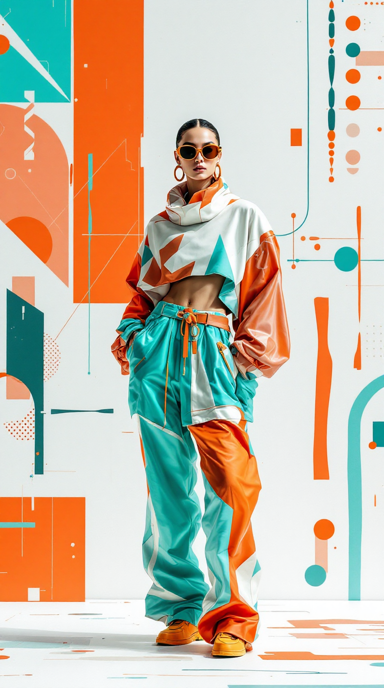 Futuristic Fashion Photoshoot with Abstract Background #5