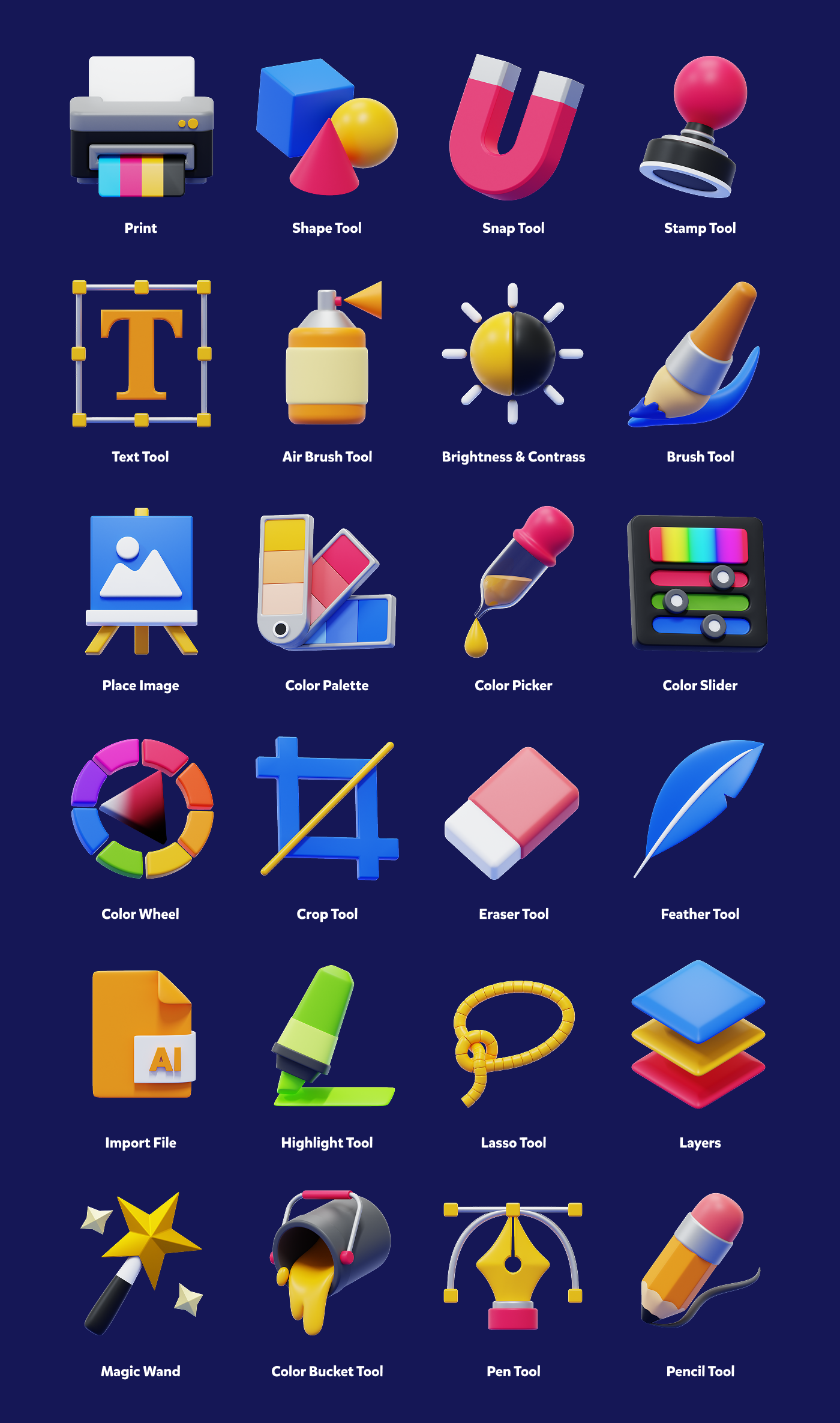 Graphic Designer Tools 3D Icons – M Wildan Cahya Syarief