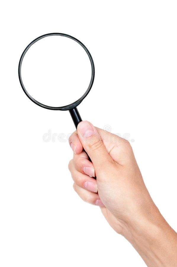 Magnifying glass in hand stock image. Image of detective – 21016895