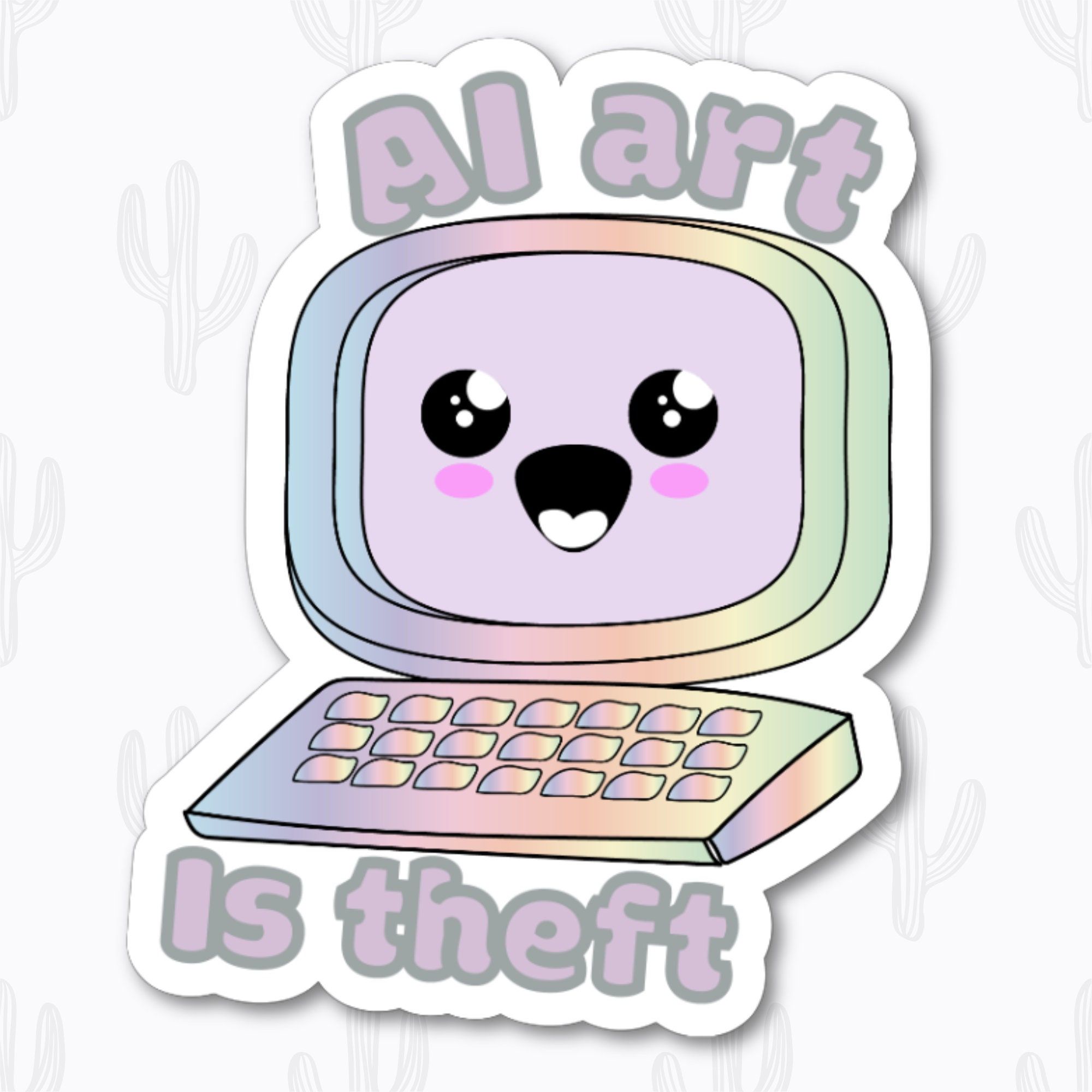 Anti AI Art Stickers, Support Art Sticker, Support Artists Sticker, No AI, Artist Gifts, Holographic Sticker, Human Art, Protest Art – Etsy