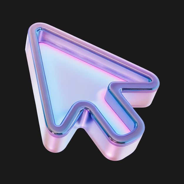 Holographic 3D Cursor Pointer Icon