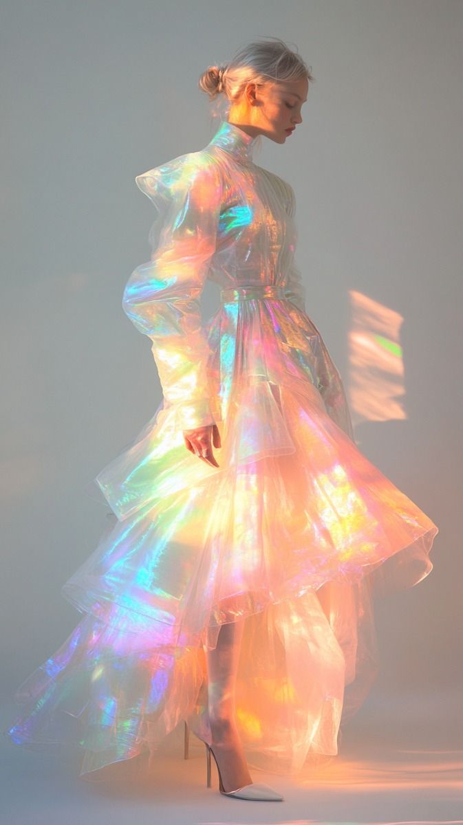 Glowing in Iridescence: A Dress That Shines with Light