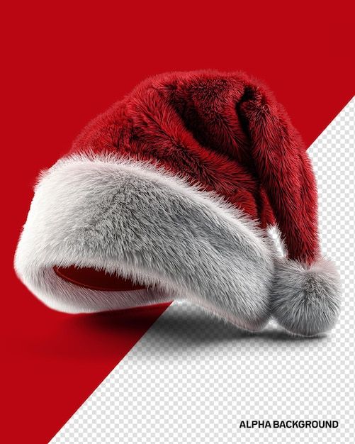 Realistic santa claus hat on transparent background | Free PSD