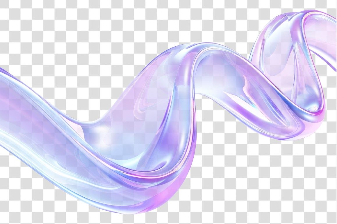 PNG 3d abstract wavy glass tube futuristic background purple