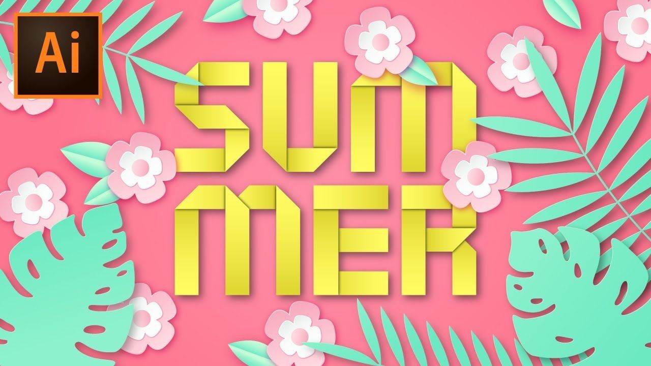 Folded Text with Paper Cut Out effect | Illustrator Tutorial (Origami Text)