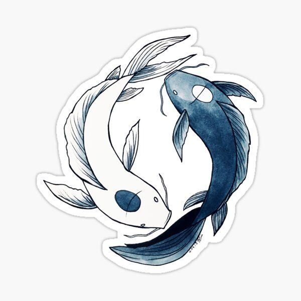 Tui y La – Yin y Yang Koi Sticker for Sale by nicoledesigns