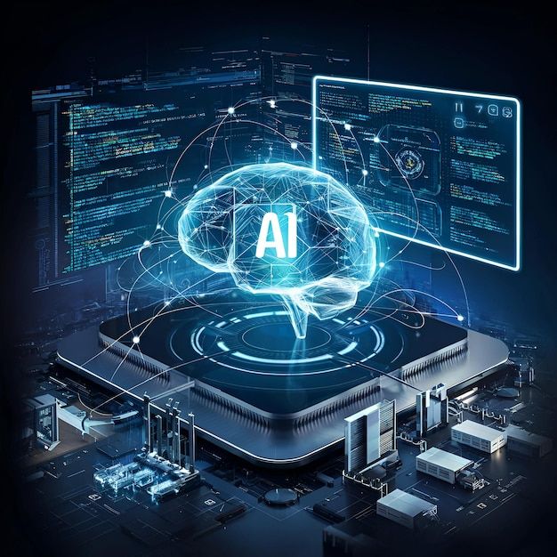 Aipowered data analysis and machine learning coding with digital brains in business intelligence | Premium AI-generated image