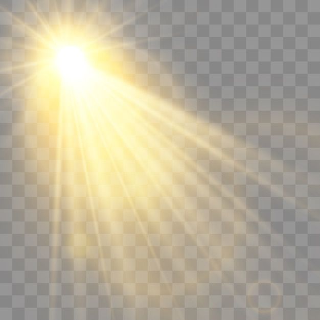 Special lens flash, light effect. the flash flashes rays and searchlight. white glowing light. beautiful star light from the rays. the sun is back-lit. bright beautiful star. sunlight. glare. | Premium Vector