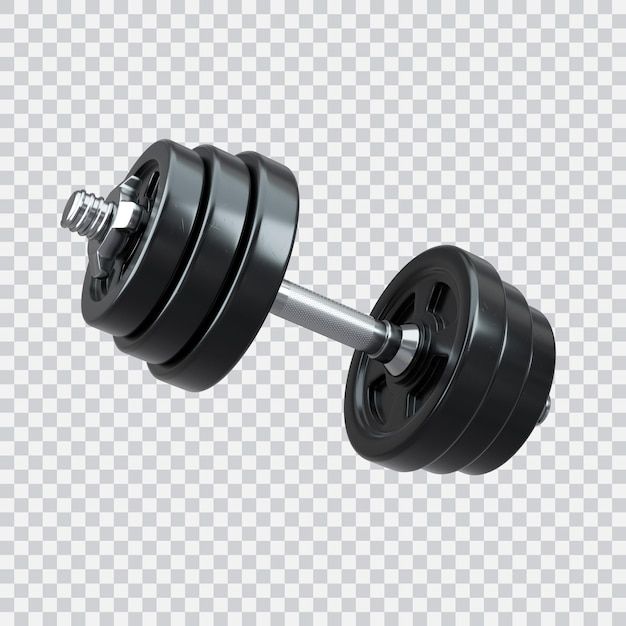 Renderização digital isolada realista com halteres | PSD Premium