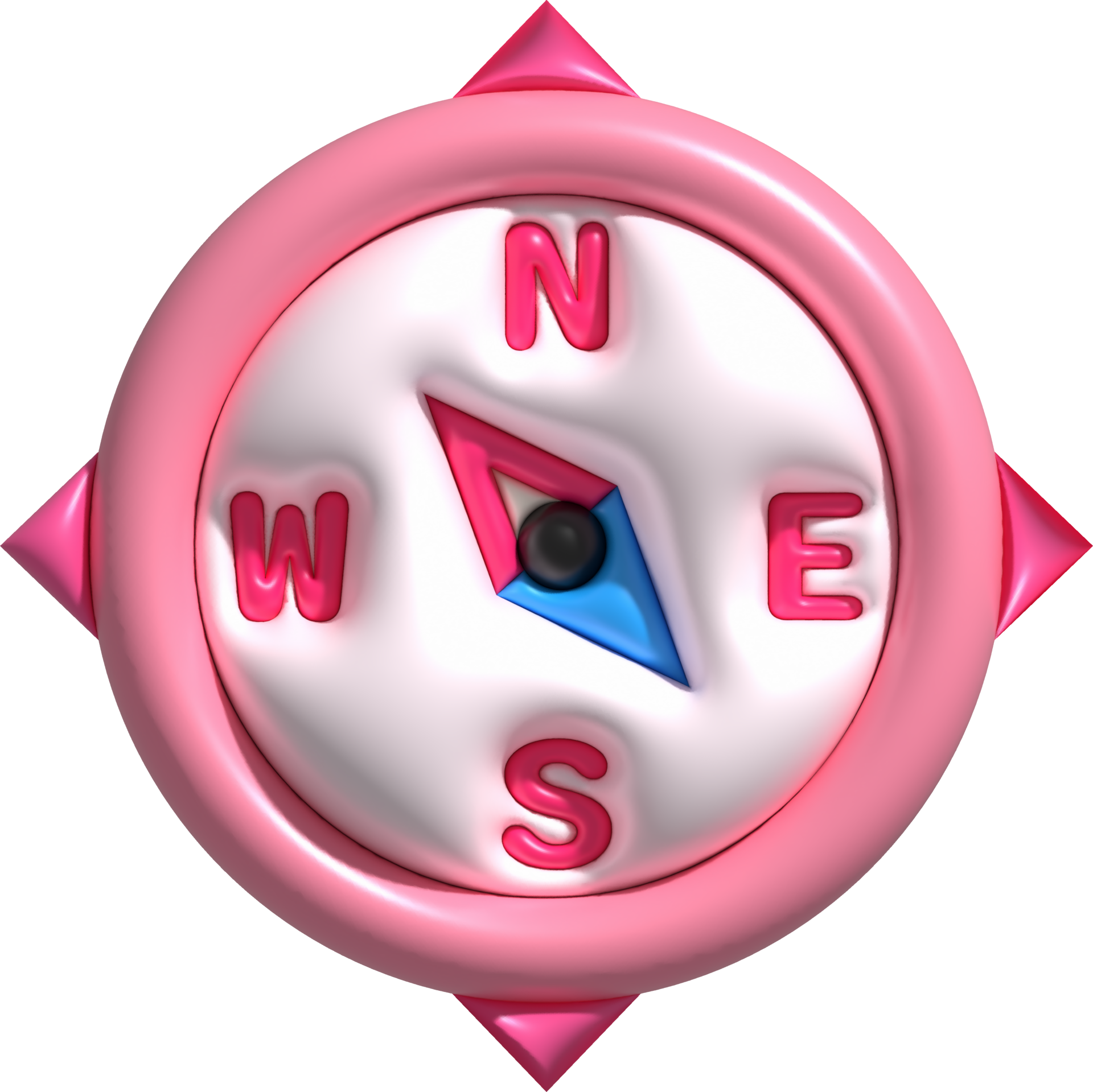 Download 3D illustration. Compass tool. Navigation device. Compass object for navigation and orientation for free