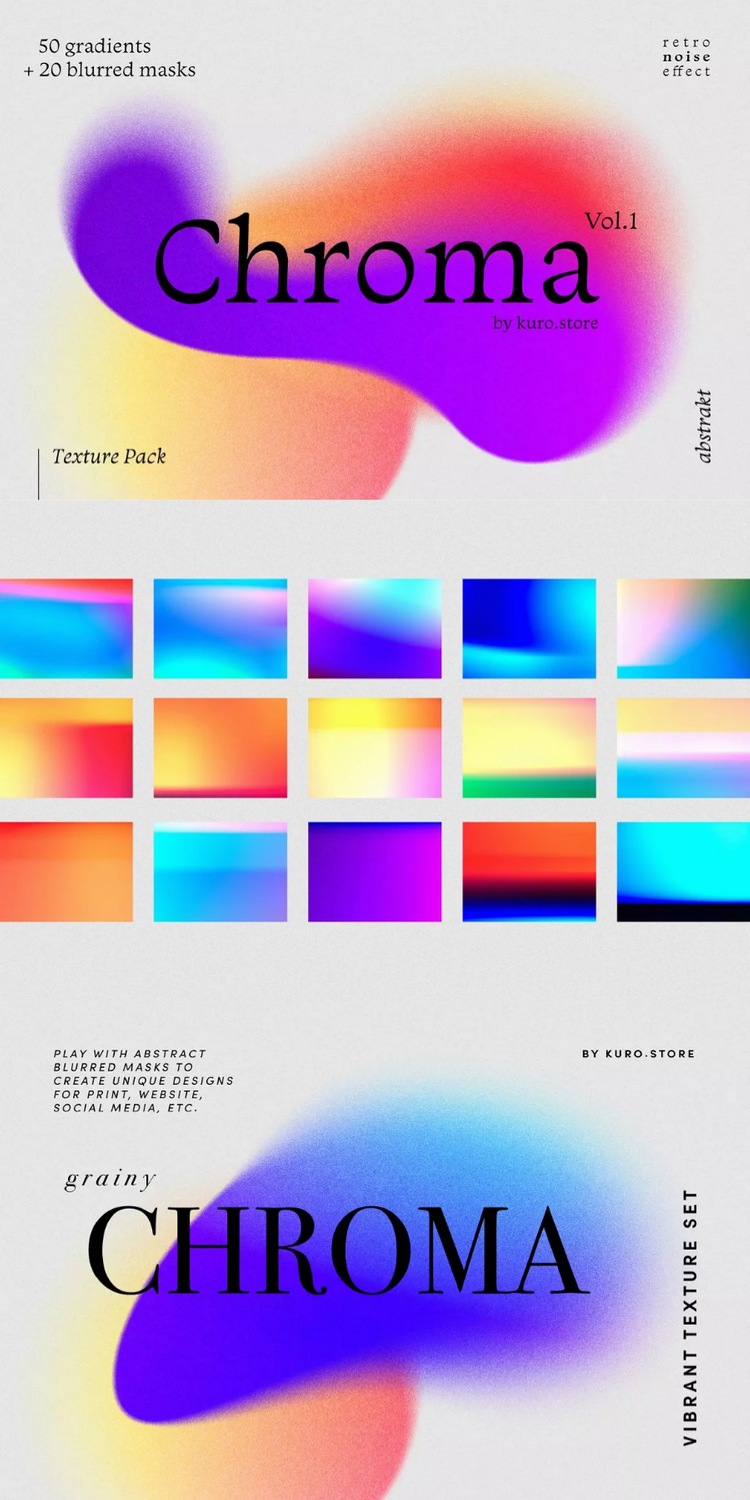 Chroma Grainy Gradient Textures