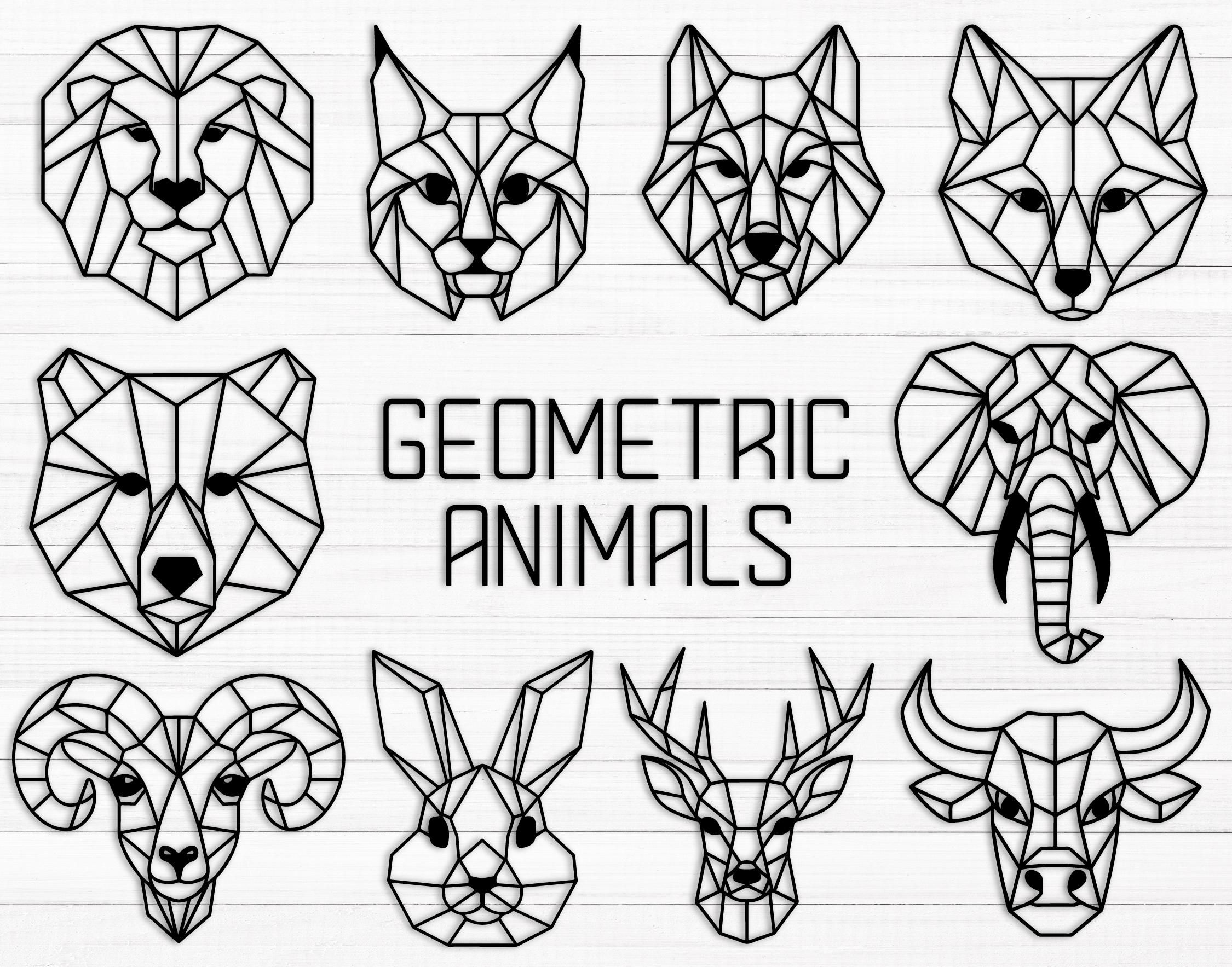 Animaux géométriques SVG, Svg géométrique de la faune, Origami Animal, Svg animal minimaliste, Svg géométrique de cerf, animaux géométriques Png