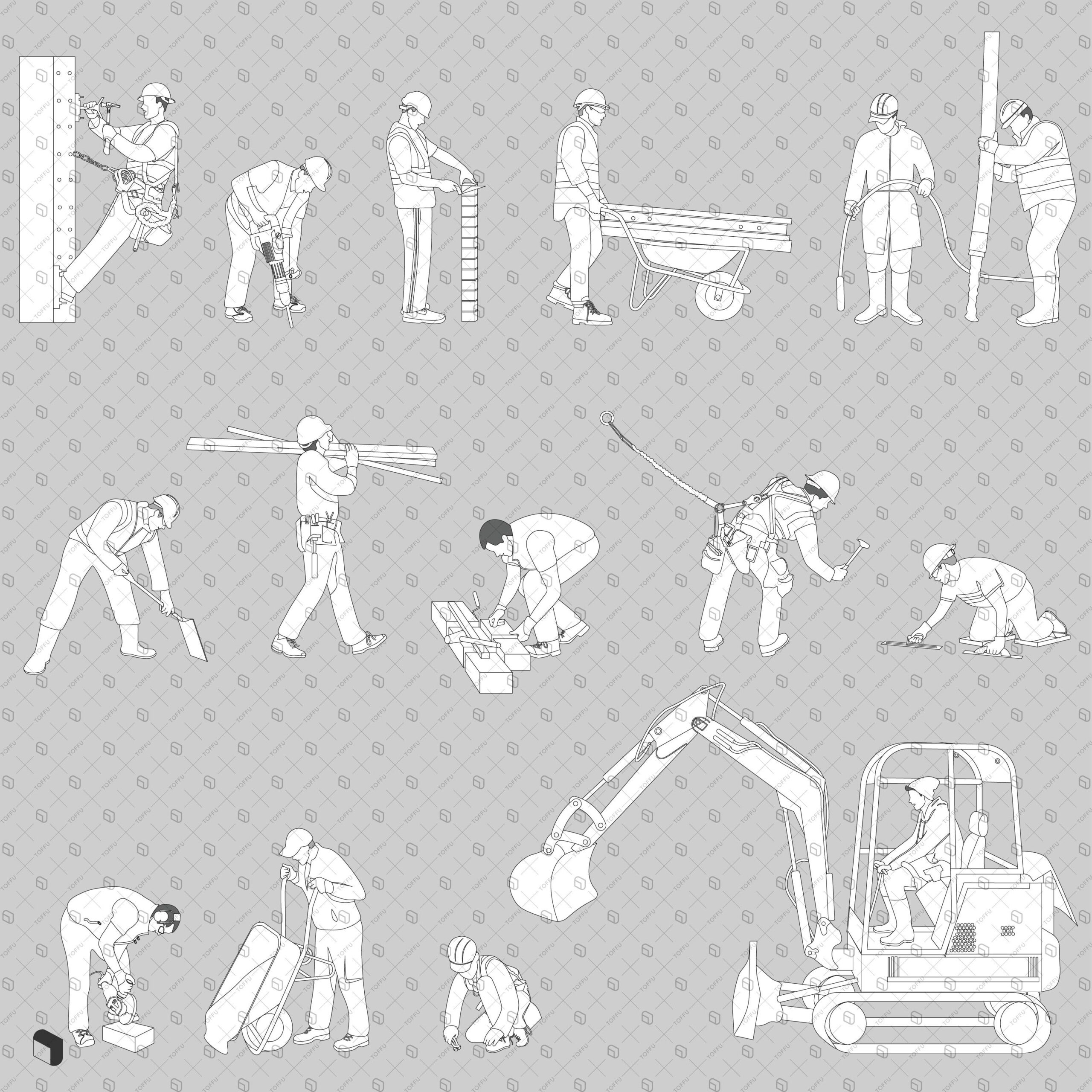 Flat Vector Construction Workers