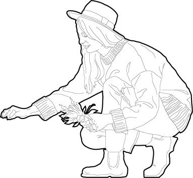 Woman harvesting or weeding people dwg – Free dwg & cad block