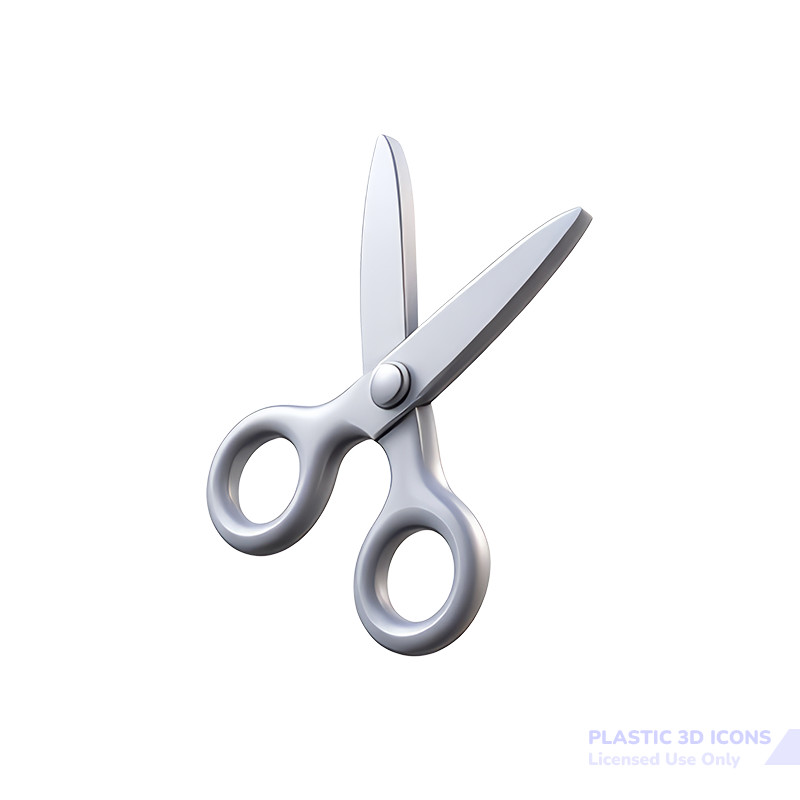 Surgical Scissors, 3D Icon – Glossy Minimal Emoji Style, Isolated PNG object