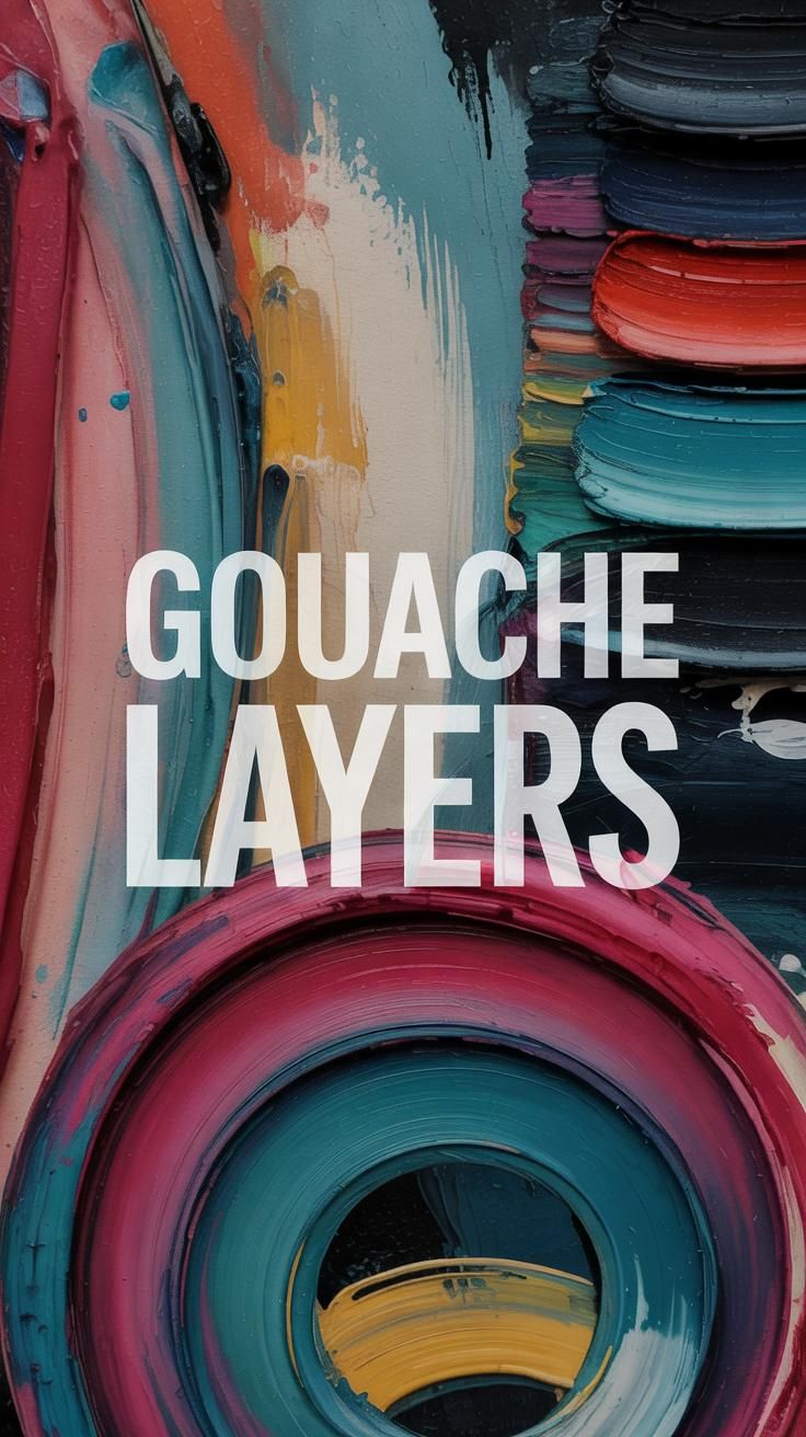 Bold Abstract Gouache Art Layering Techniques