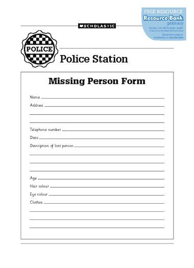 Missing person form