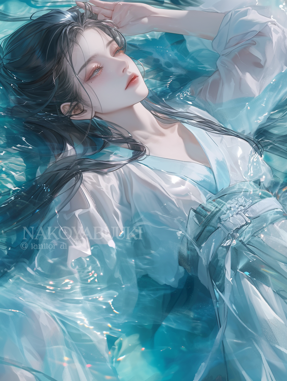 blue sparkle water art