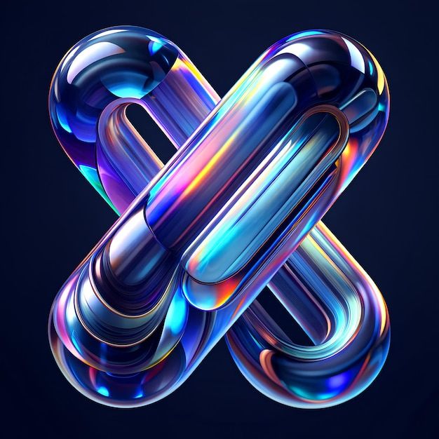 PSD colorful 3d glass shape