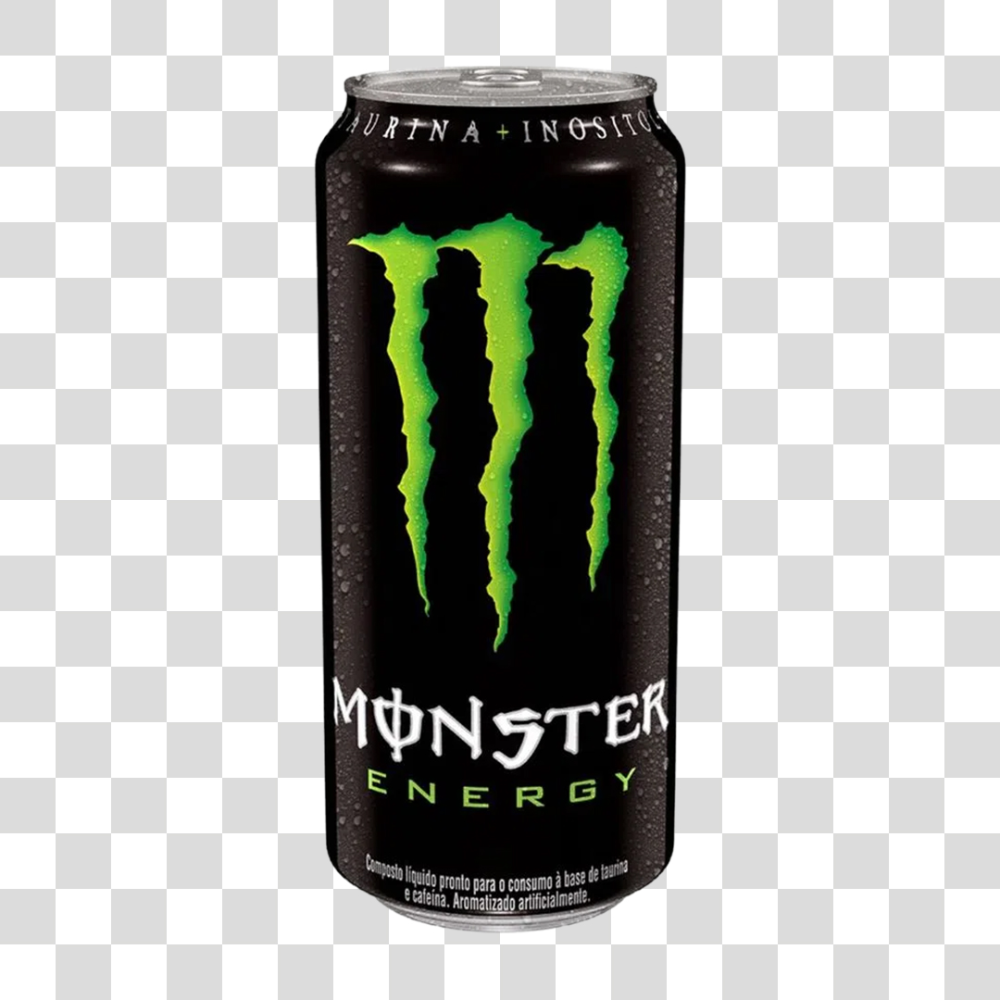 Latinha de Energético Monster Energy PNG Transparente Sem Fundo